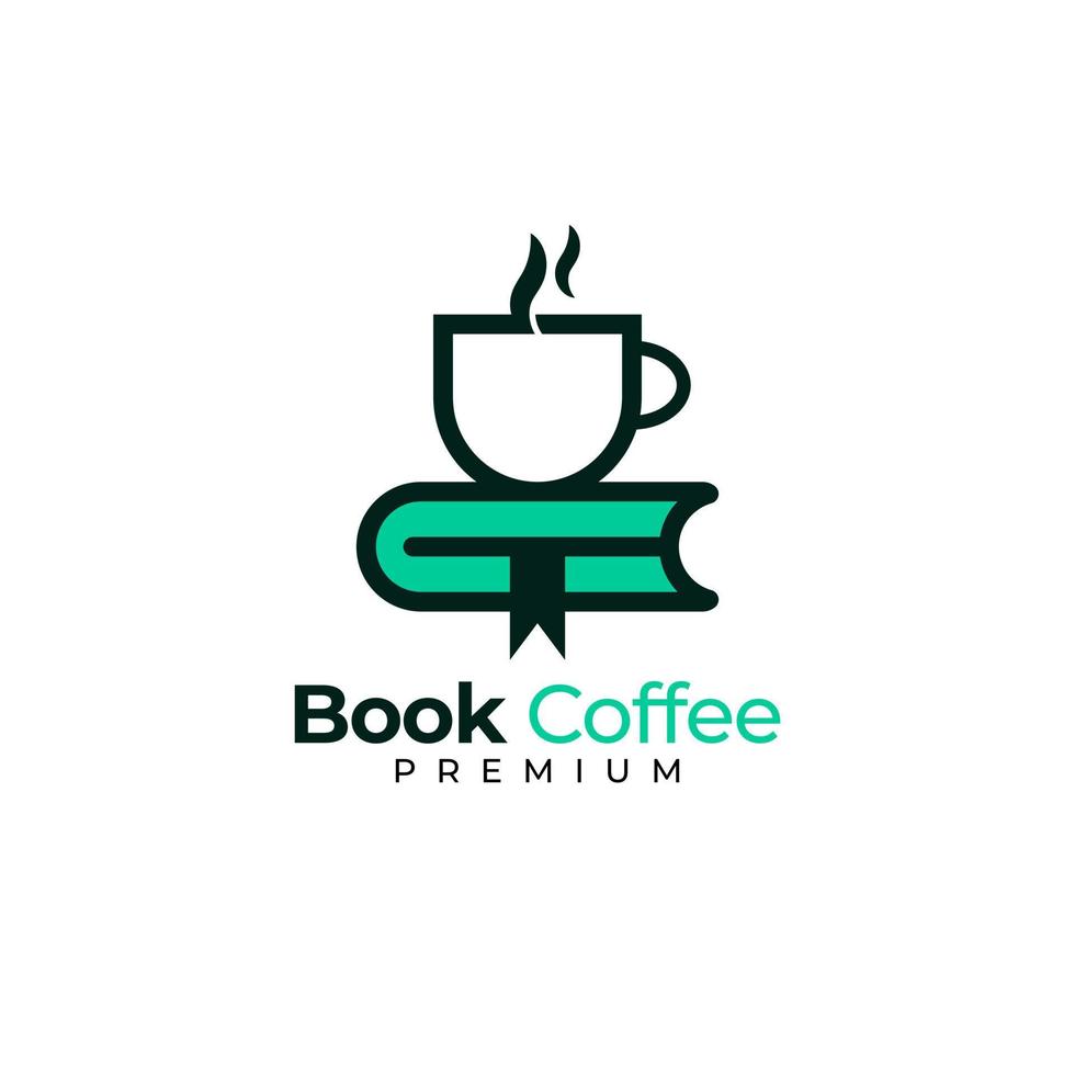 koffie boek logo ontwerp vector
