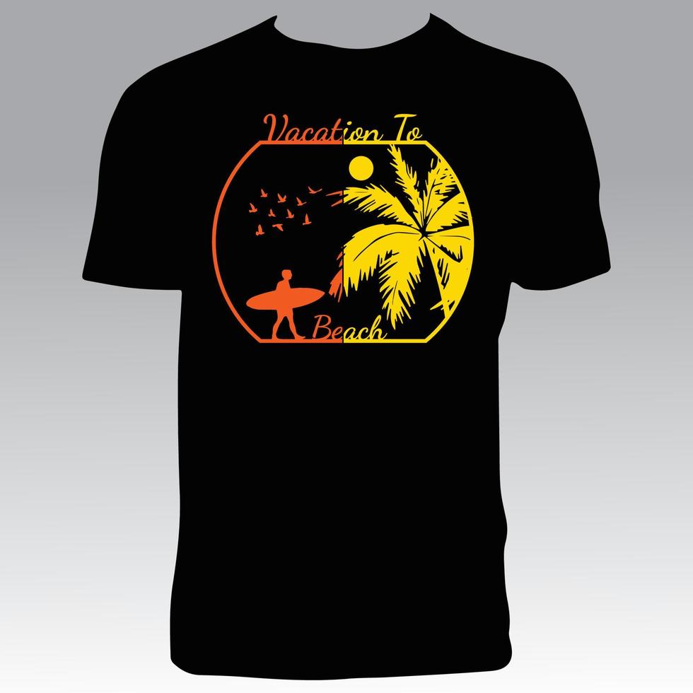 vakantie naar strand t-shirt ontwerp vector