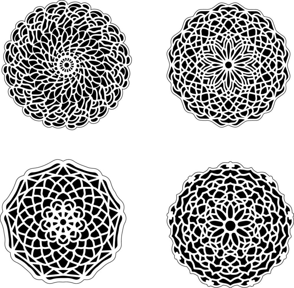 decoratieve mandala set vintage florale stijl ornamenten vector