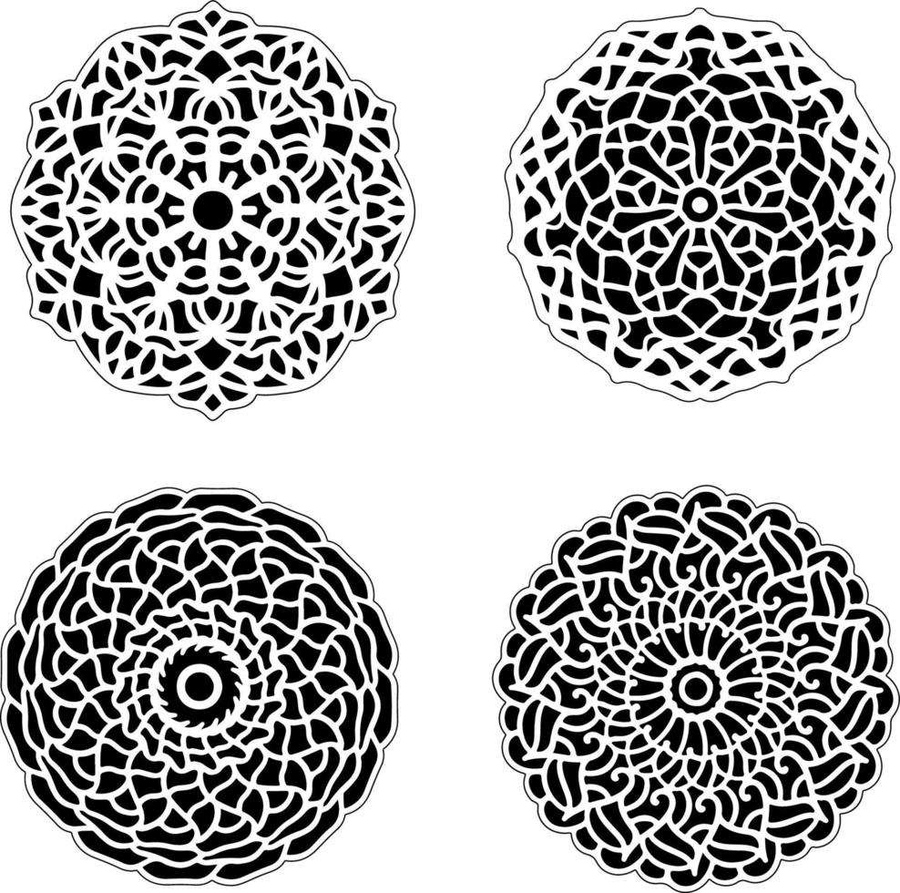 decoratieve mandala set vintage florale stijl ornamenten vector