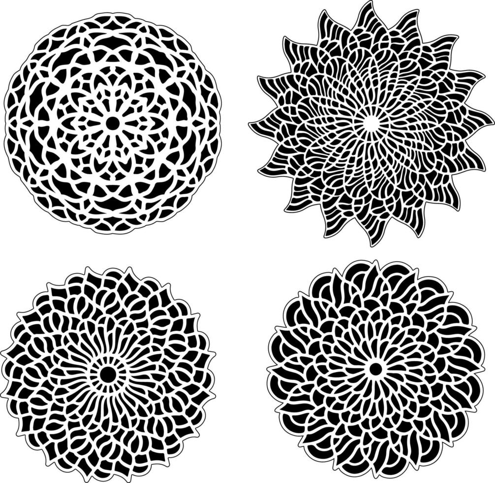 decoratieve mandala set vintage florale stijl ornamenten vector