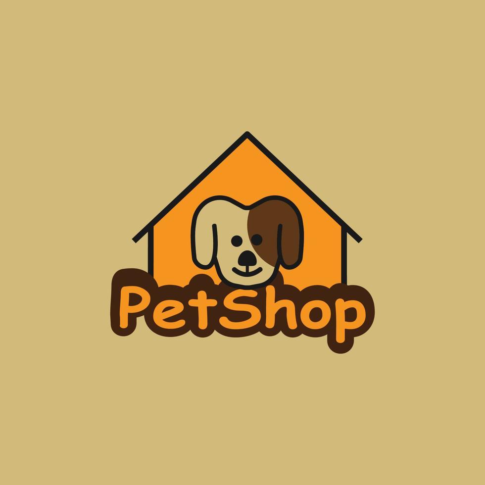 huisdier huis logo ontwerpsjabloon. illustratie van hond op huis. vector