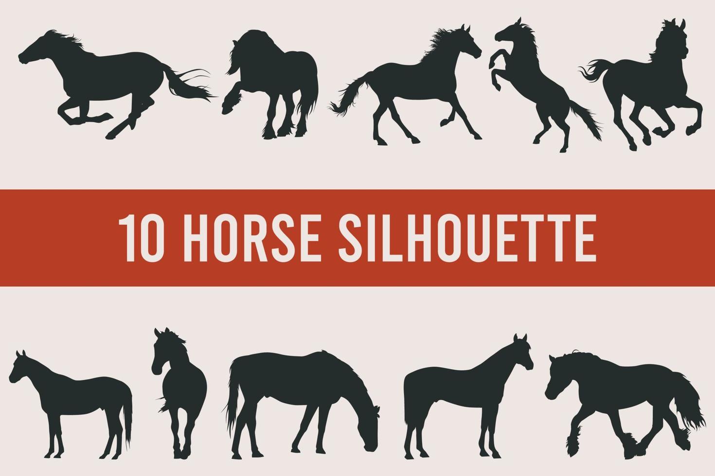 paarden silhouet instellen vectorillustratie vector