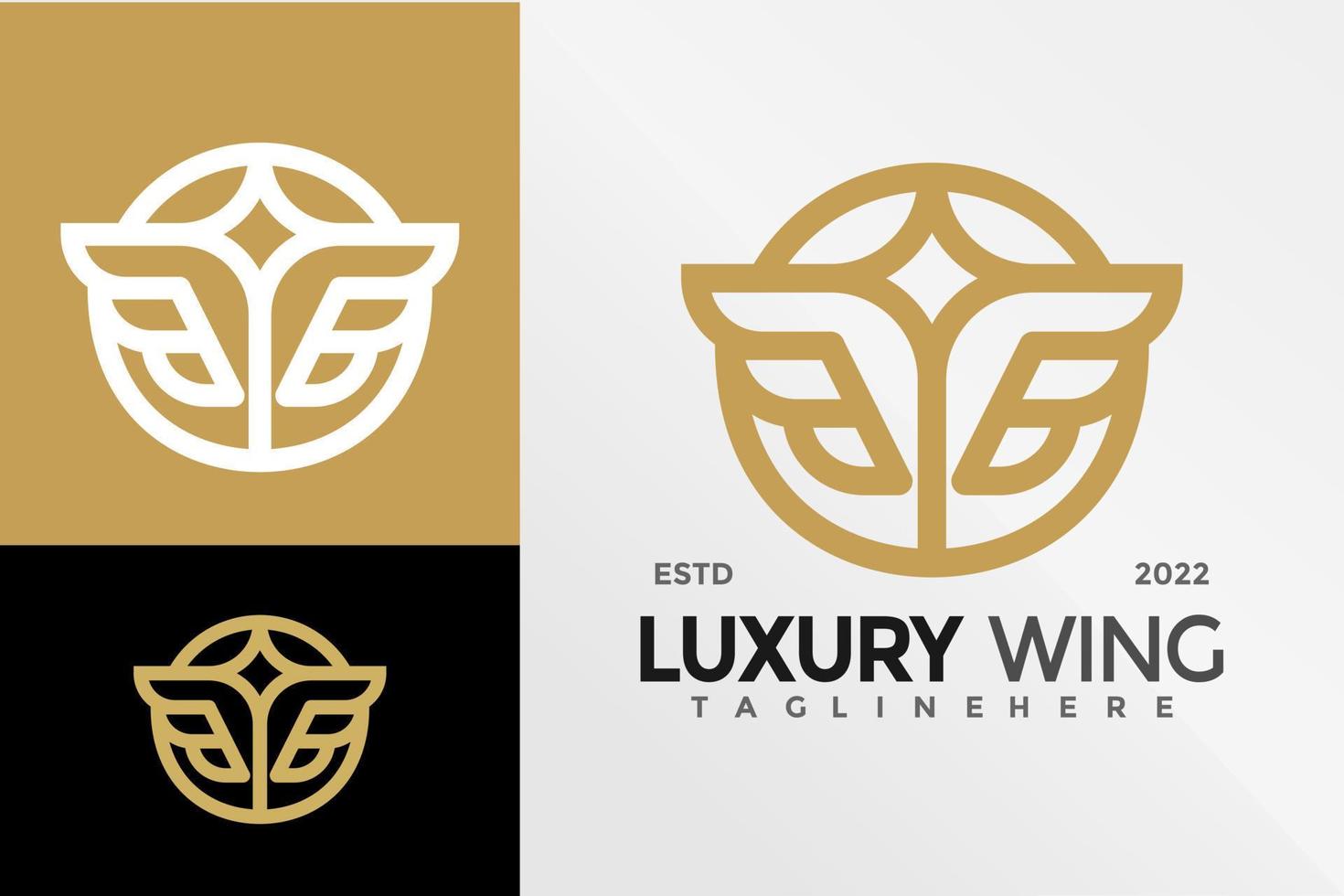 luxe vleugel adelaar logo ontwerp vector illustratie sjabloon