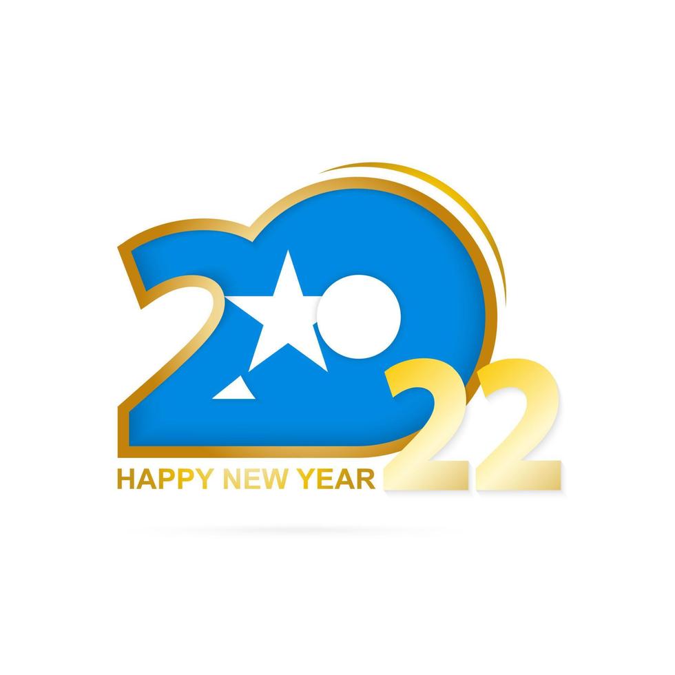 jaar 2022 met vlagpatroon van Somalië. gelukkig nieuwjaar ontwerp. vector