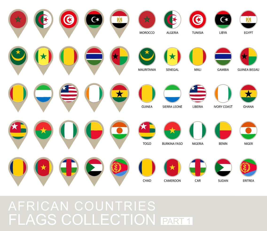 Afrikaanse landen vlaggen collectie, deel 1 vector