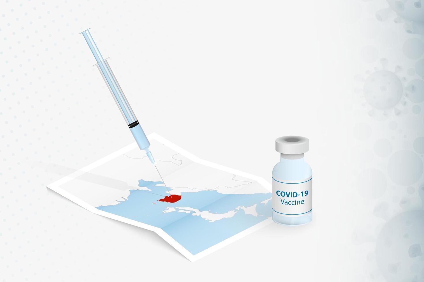 Zuid-Korea vaccinatie, injectie met covid-19 vaccin in kaart van Zuid-Korea. vector