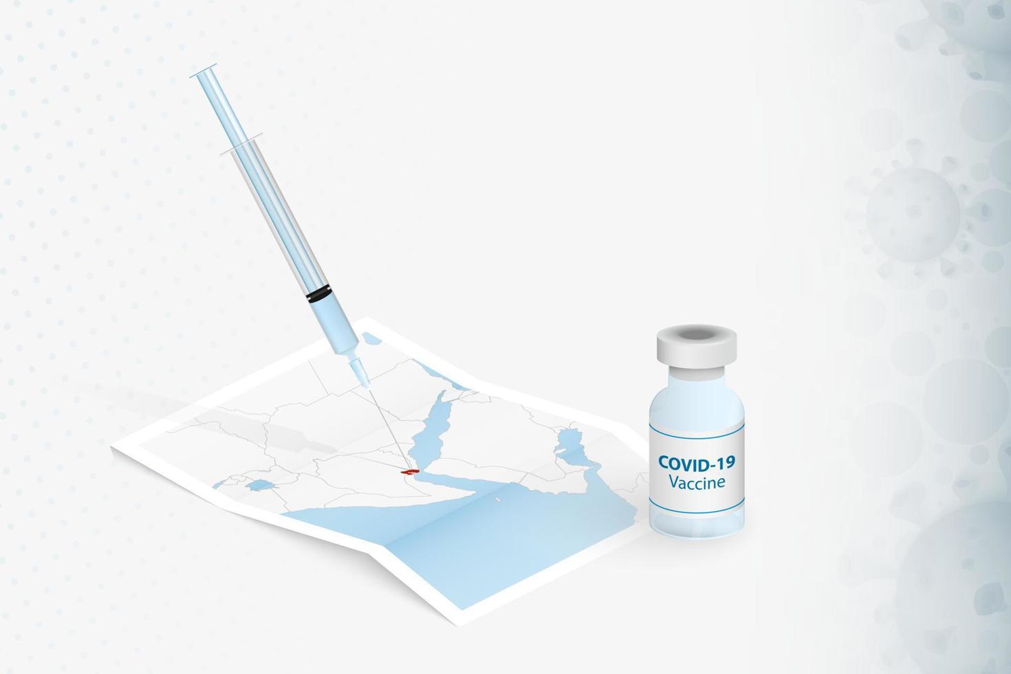 djibouti-vaccinatie, injectie met covid-19-vaccin op de kaart van djibouti. vector