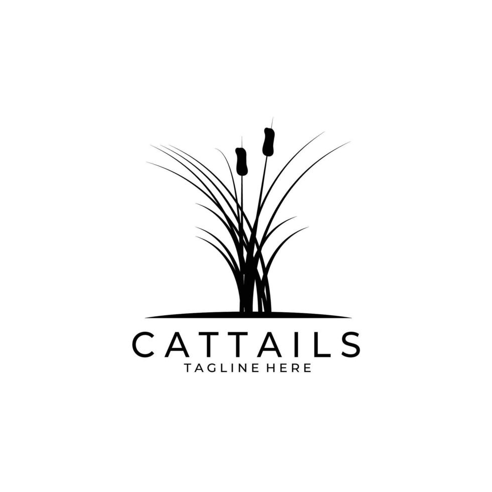 cattails logo vector illustratie ontwerp