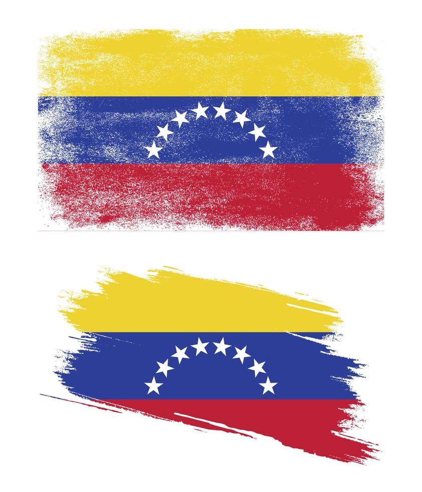 vlag van venezuela in grunge-stijl vector