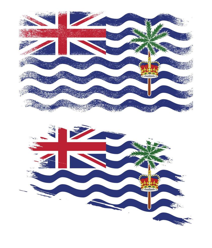 Britse vlag van het territorium van de Indische Oceaan in grunge-stijl vector