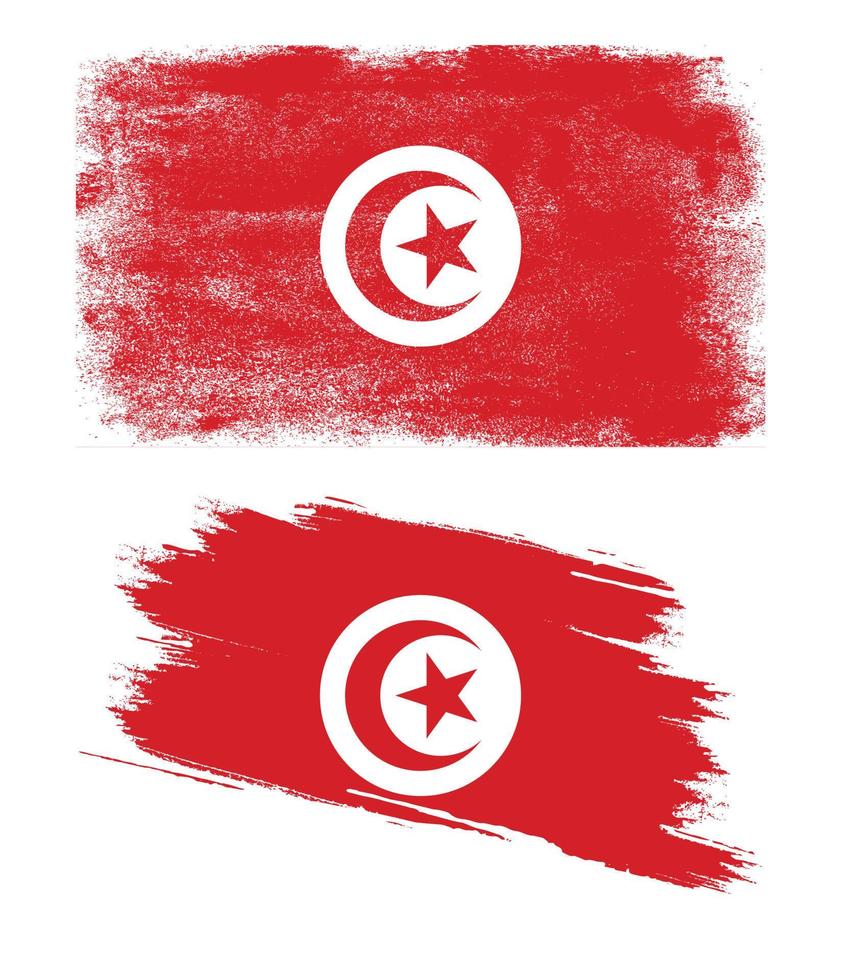 vlag van tunesië in grunge-stijl vector