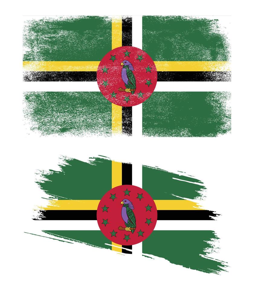 Dominica vlag met grunge textuur vector