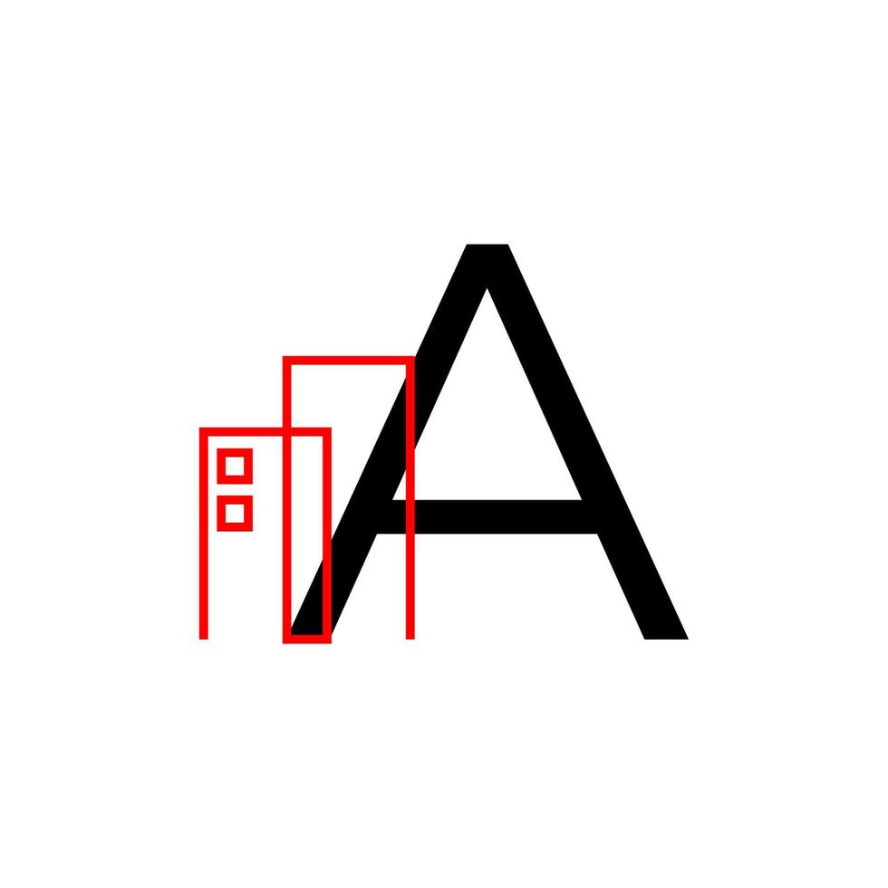 letter a met gebouw decoratie vector logo ontwerpelement