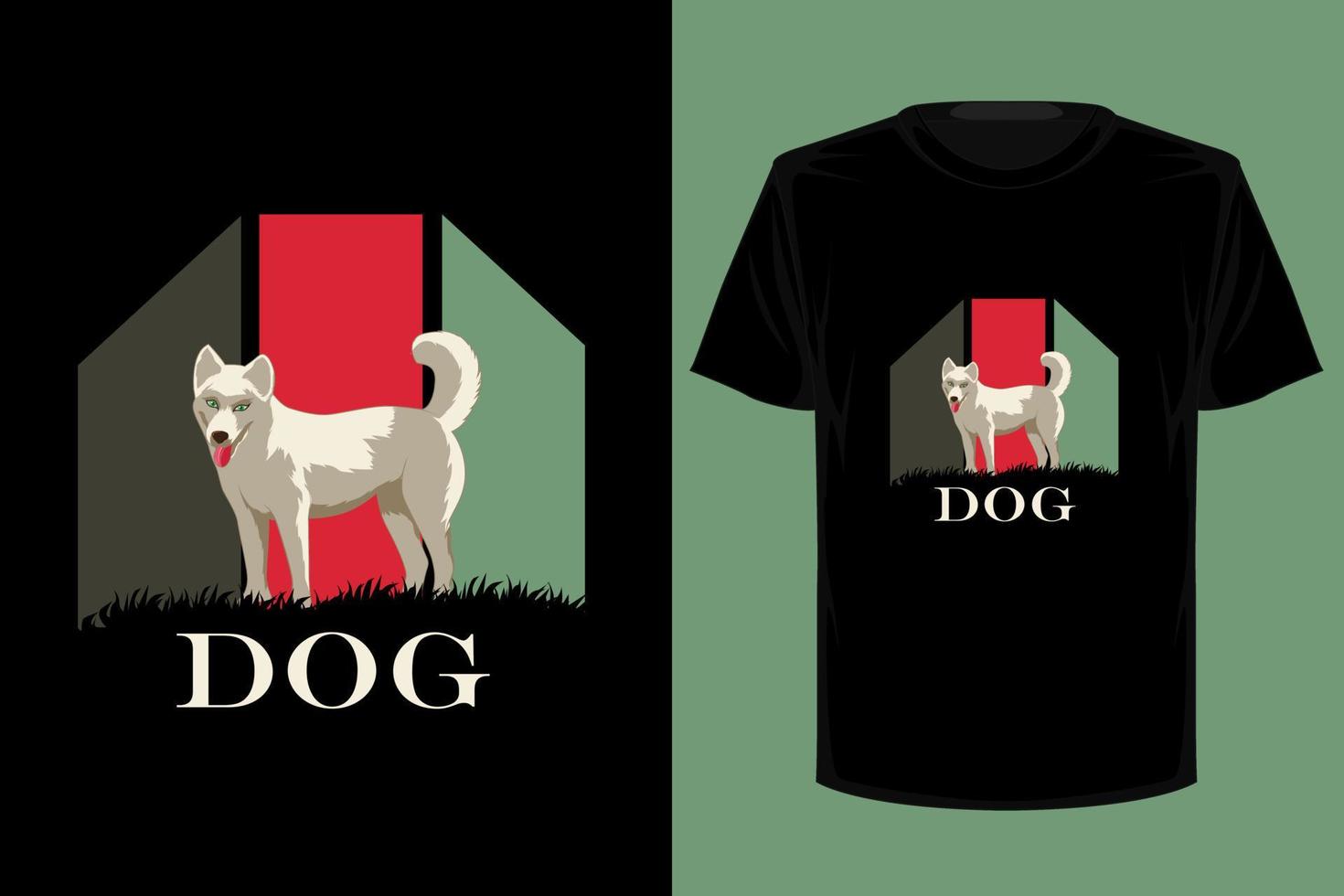 hond retro vintage t-shirtontwerp vector