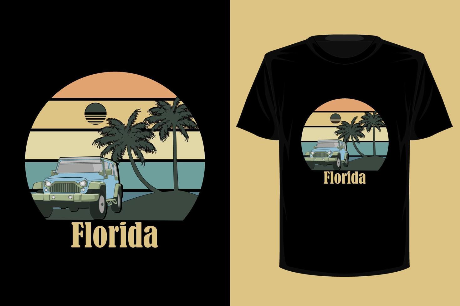 florida retro vintage t-shirtontwerp vector