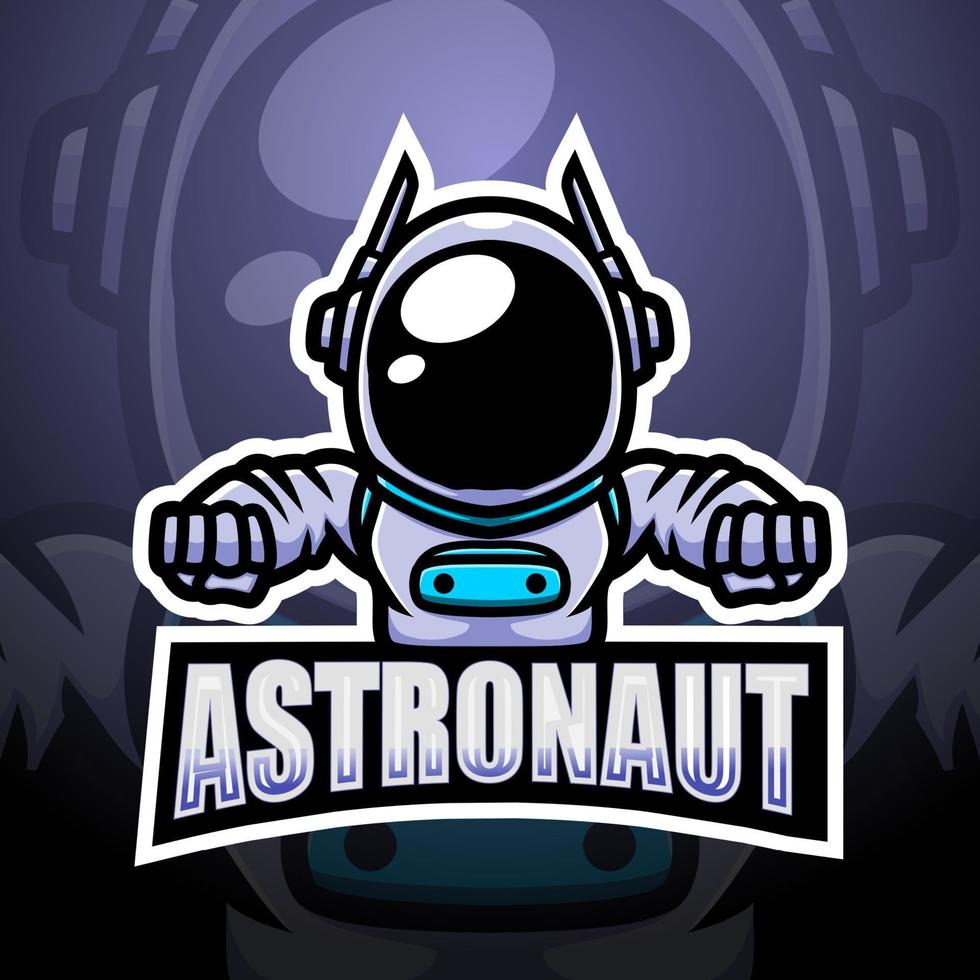 astronaut mascotte esport logo ontwerp vector