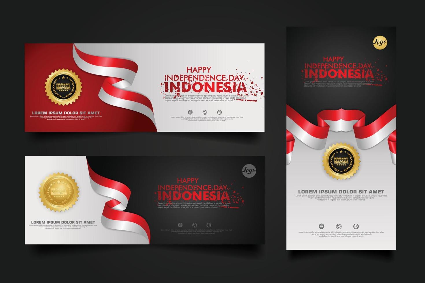 Indonesië onafhankelijkheidsdag viering, banner decorontwerp vector sjabloon illustratie