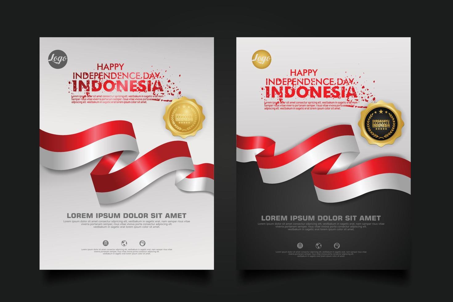 Indonesië gelukkige onafhankelijkheidsdag achtergrond sjabloon. vector
