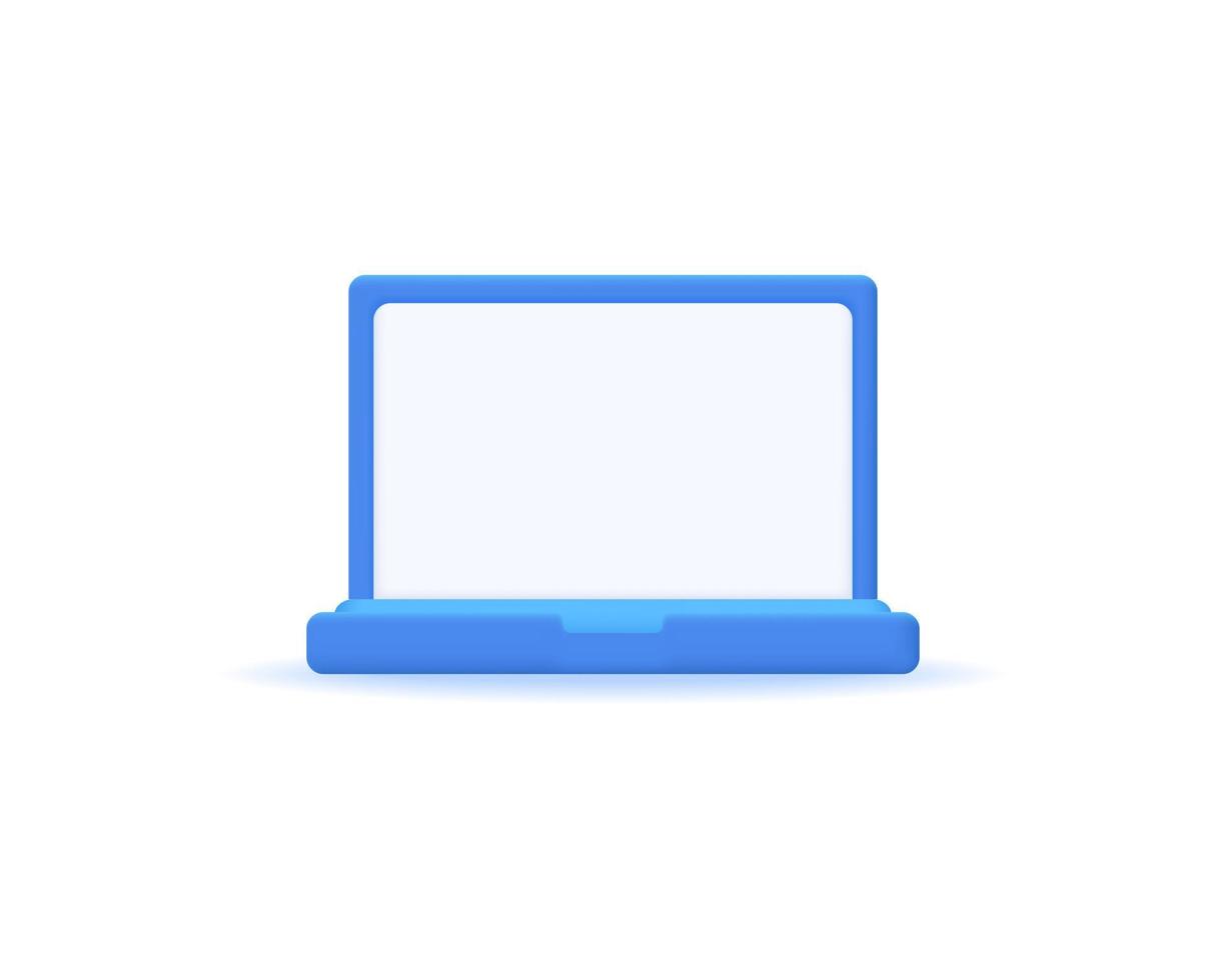 3D-laptop realistisch pictogram vectorconcept vector