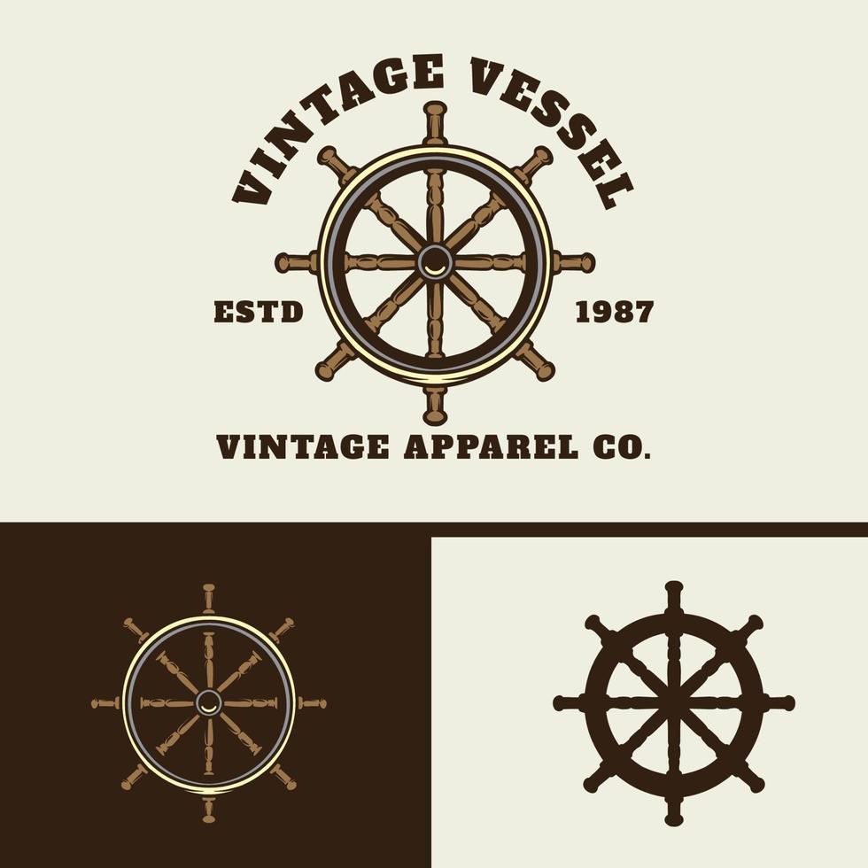 vintage logo's nautische vectorillustratie vector