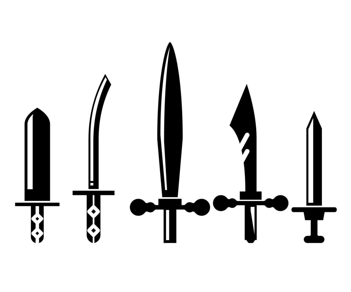 ridder zwaarden pictogrammen vector