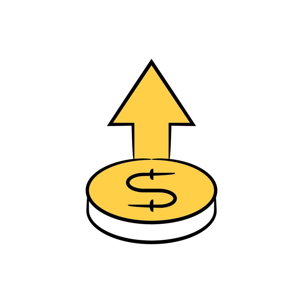 dollar geld pictogram gele thema illustratie vector