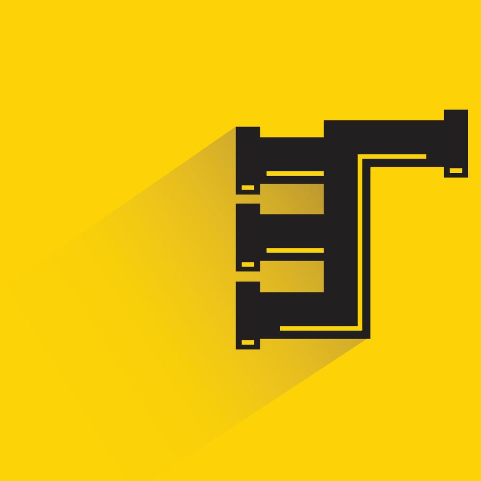 pijp connector pictogram gele achtergrond vector