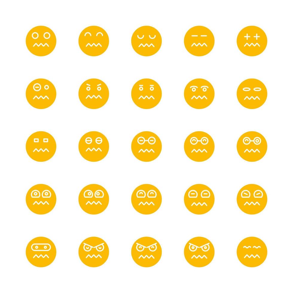 nerveuze emoticons set vector