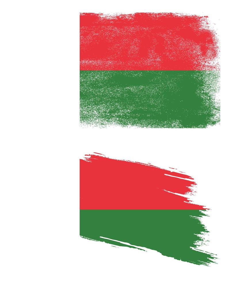 vlag van madagaskar met grungetextuur vector
