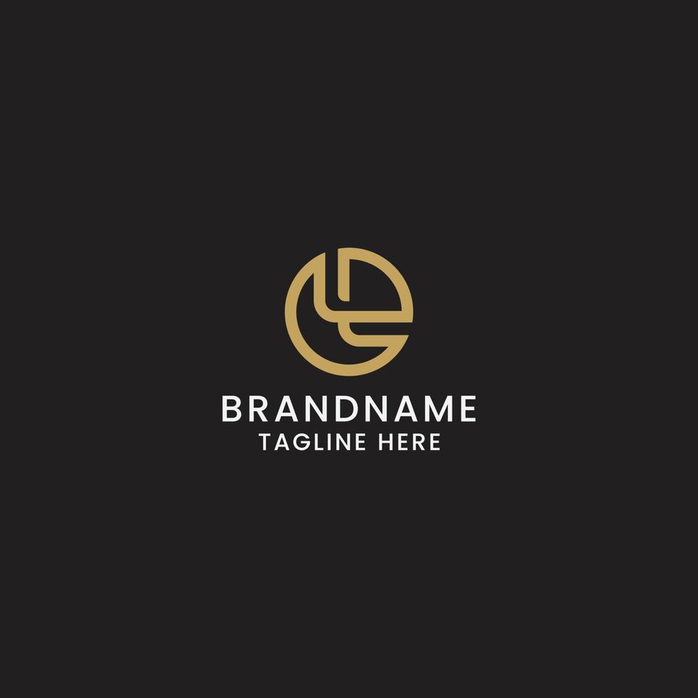 letter l abstracte cirkel logo pictogram ontwerpsjabloon. elegant, goud, luxe, premium vector