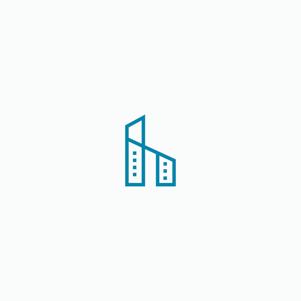 letter h gebouw logo pictogram ontwerpsjabloon. architectuur. structuur, eenvoudig en modern. vector