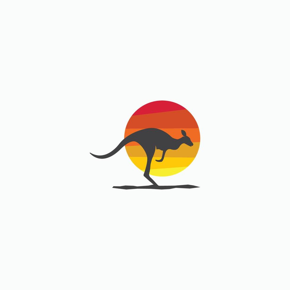 kangoeroe dier logo pictogram ontwerp sjabloon platte vector