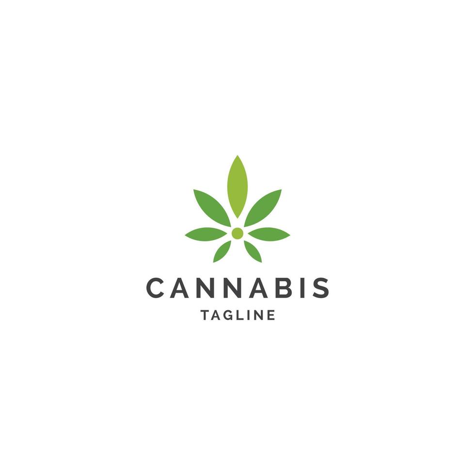 cannabis blad logo pictogram ontwerp vector. groen natuurlijk, gezondheid - vector