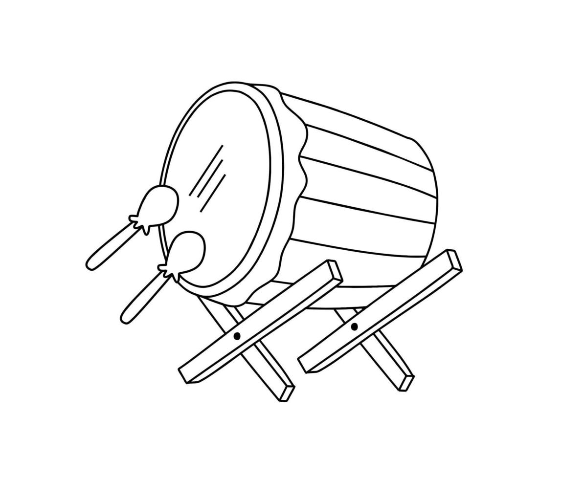 moslim drum bedug. doodle vectorillustratie. isoleren op een witte achtergrond. vector