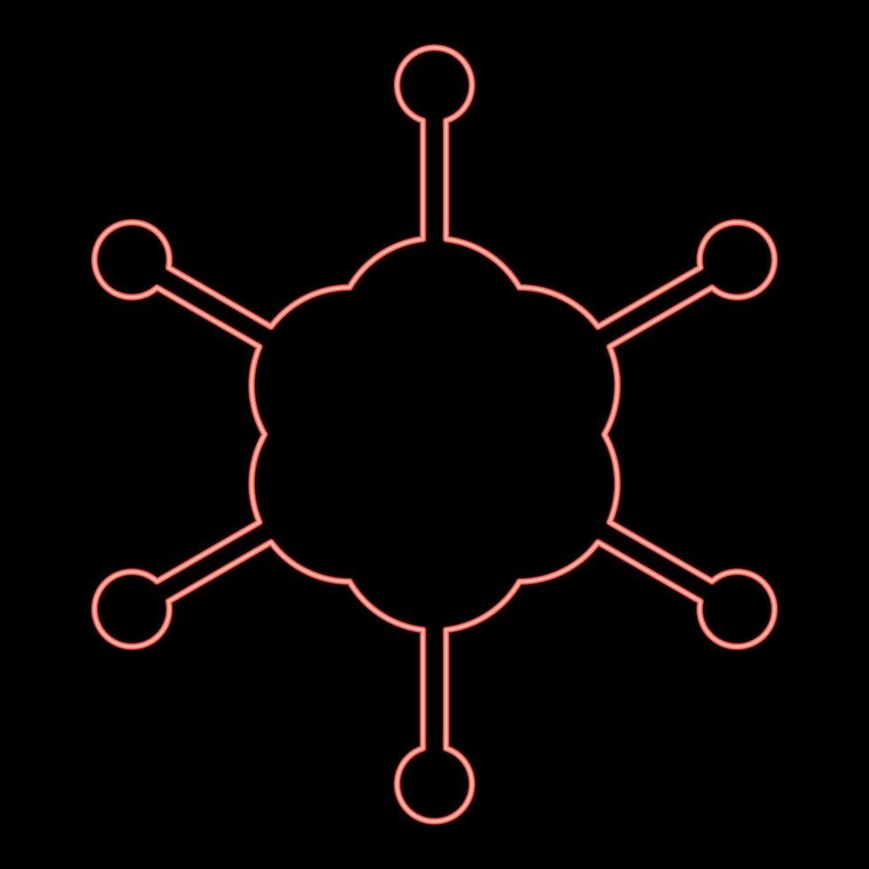 neon zakelijk netwerk rode kleur vector illustratie vlakke stijl afbeelding