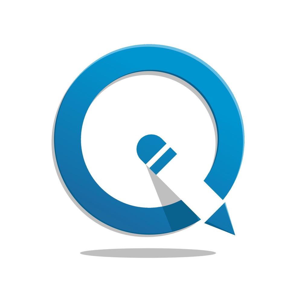 potlood met letter q creatief logo-ontwerp vector