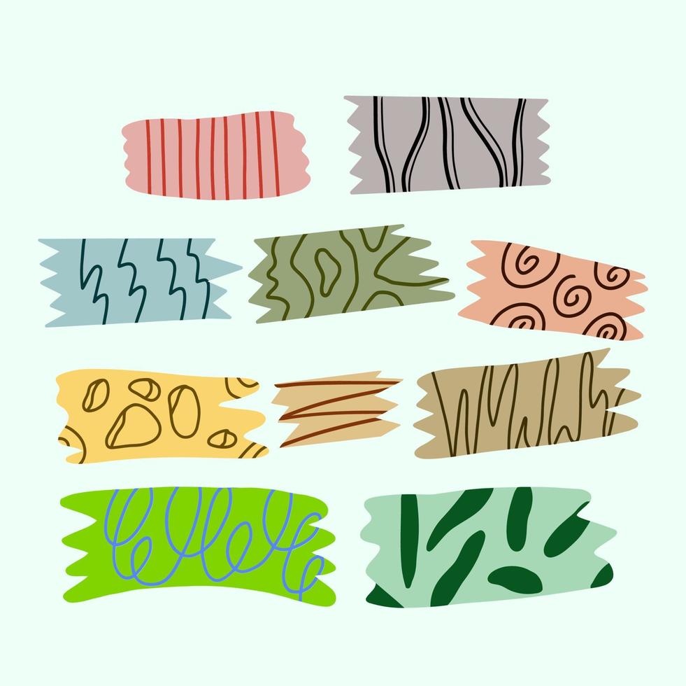 set schattige tape-doodles vector