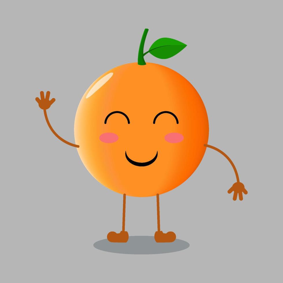 illustratie van schattig oranje fruit met glimlachuitdrukking vector