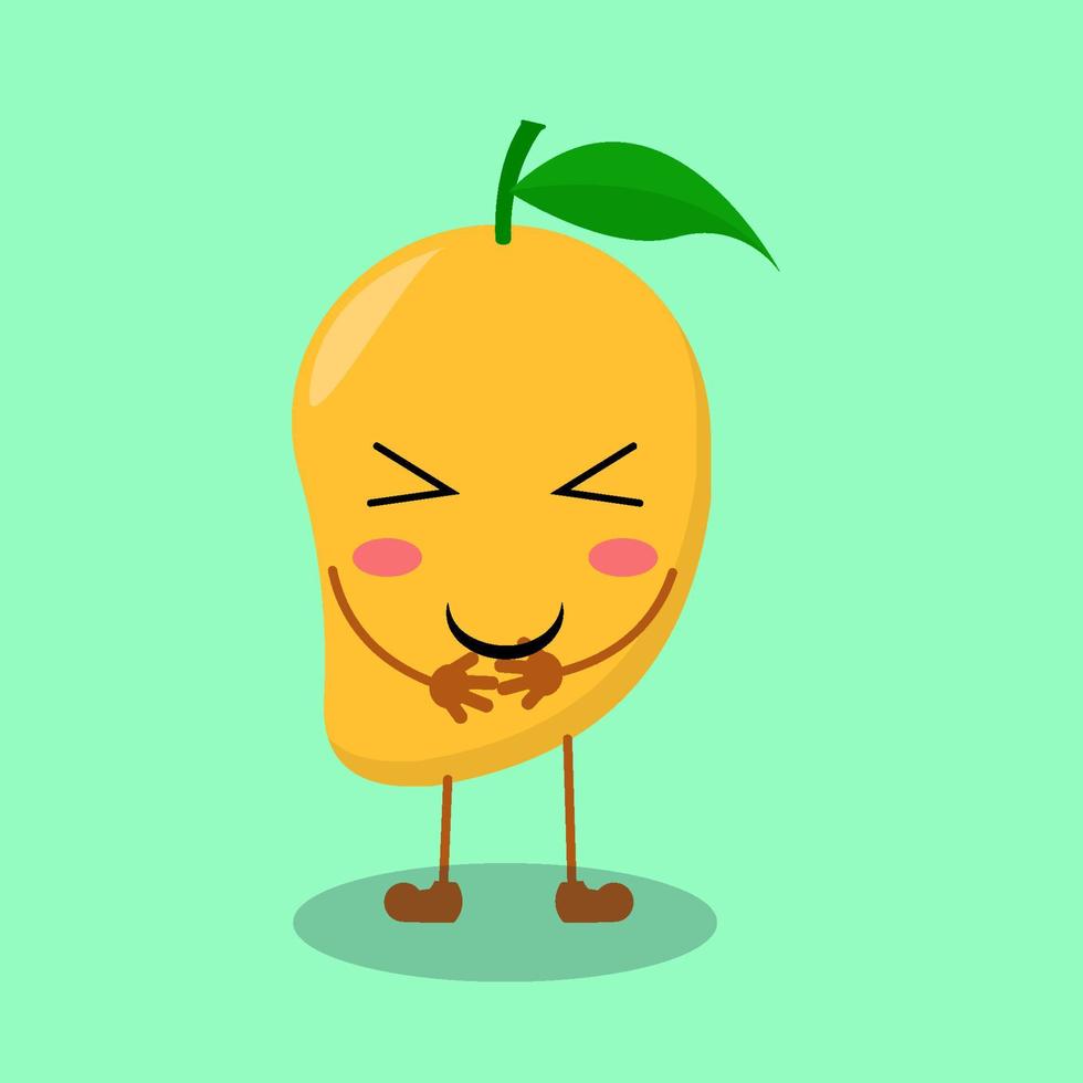 illustratie van schattige mango met glimlachuitdrukking vector