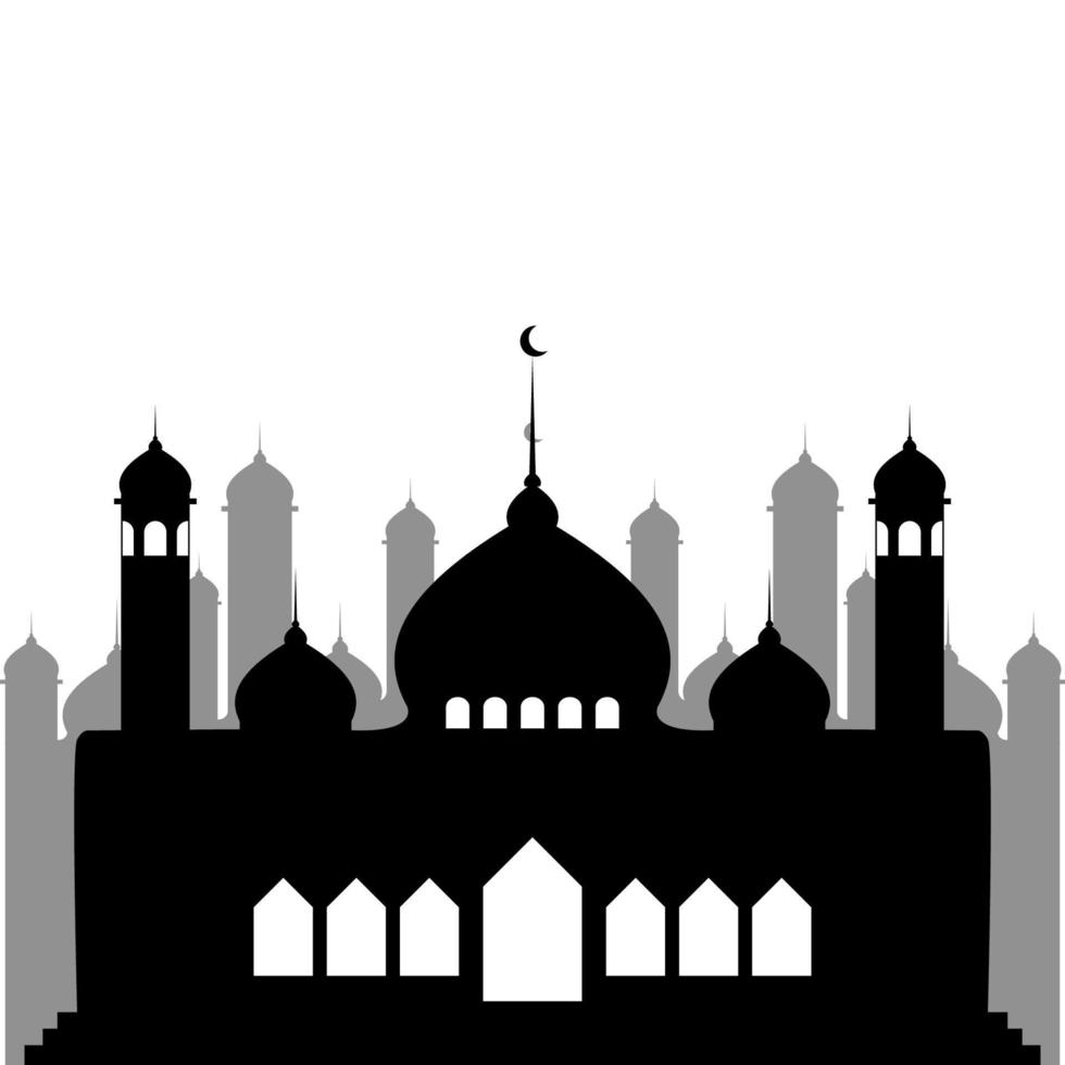 illustratie van islamitische moskee silhouet vector