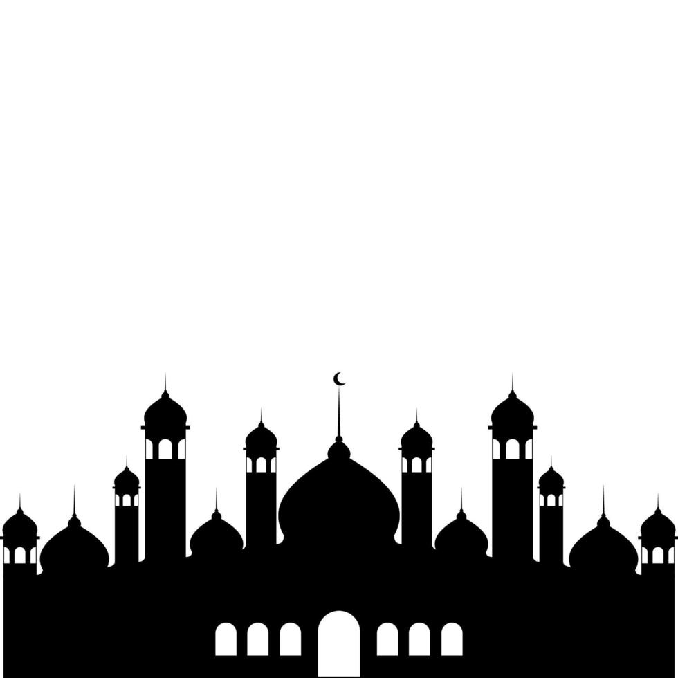 illustratie van islamitische moskee silhouet vector