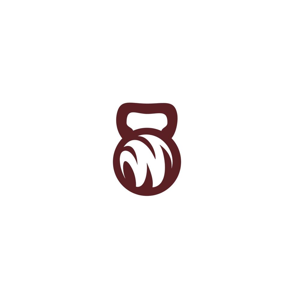 kettlebell met woord w voor uw logo vector