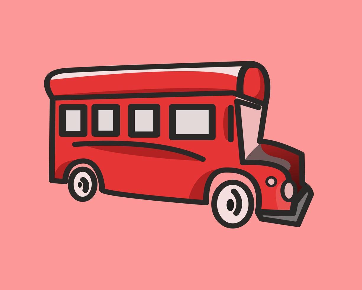 vectorillustratie van een schoolbus met vlakke stijl en kleur. vector