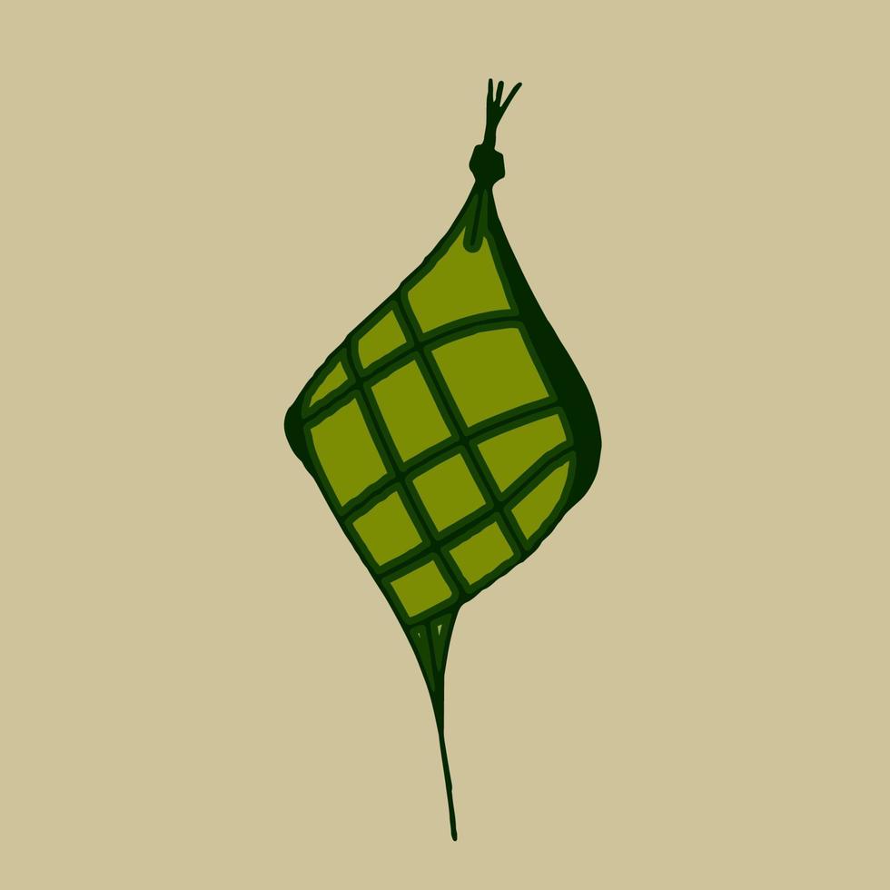ketupat traditioneel islamitisch eten vector