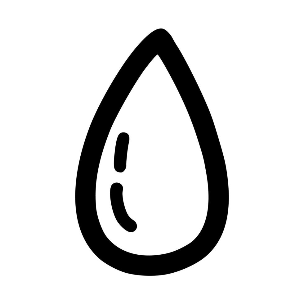 eenvoudige waterdruppel doodle handgetekende pictogramstijl voor kleurboek en sticker vector