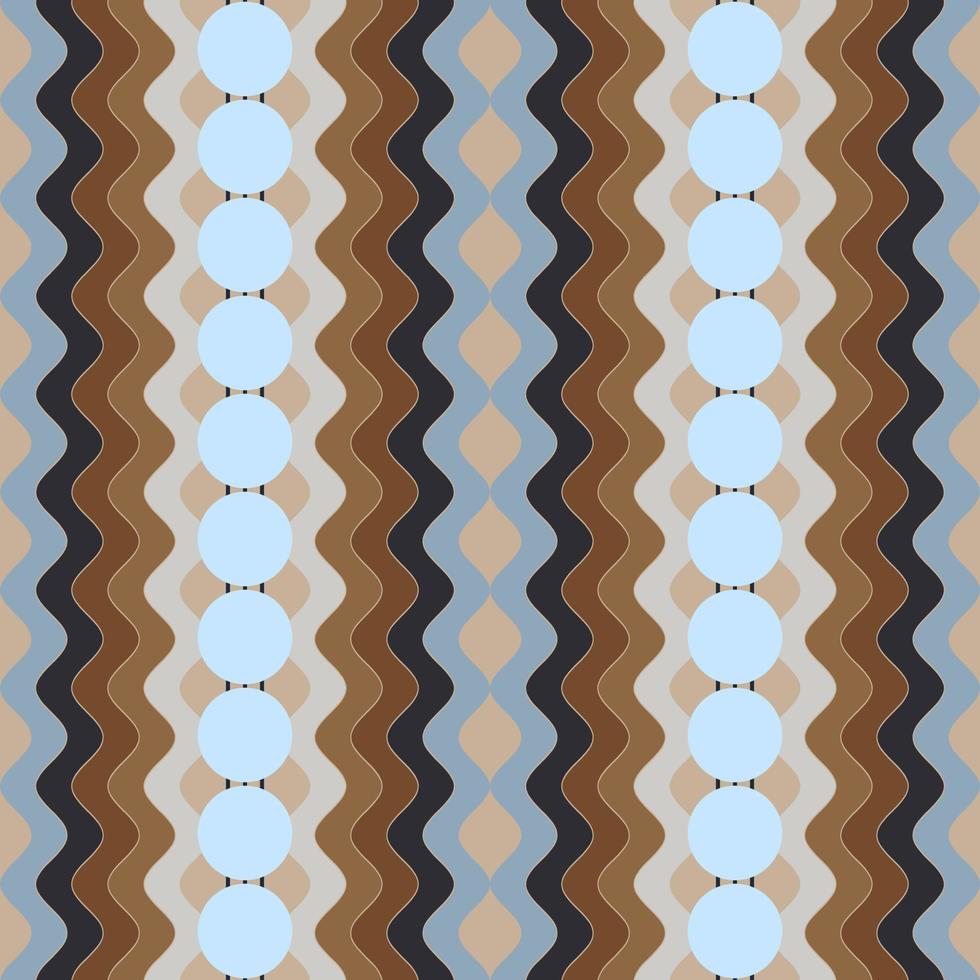 abstracte achtergrond met golven en cirkels vintage halftone pastel vector naadloze patroon