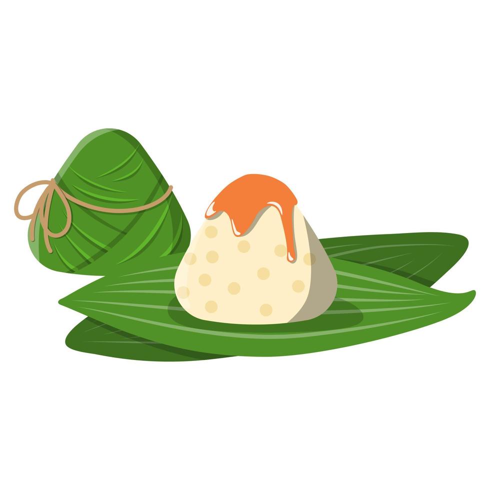 zongzi geïsoleerd op een witte achtergrond. vector