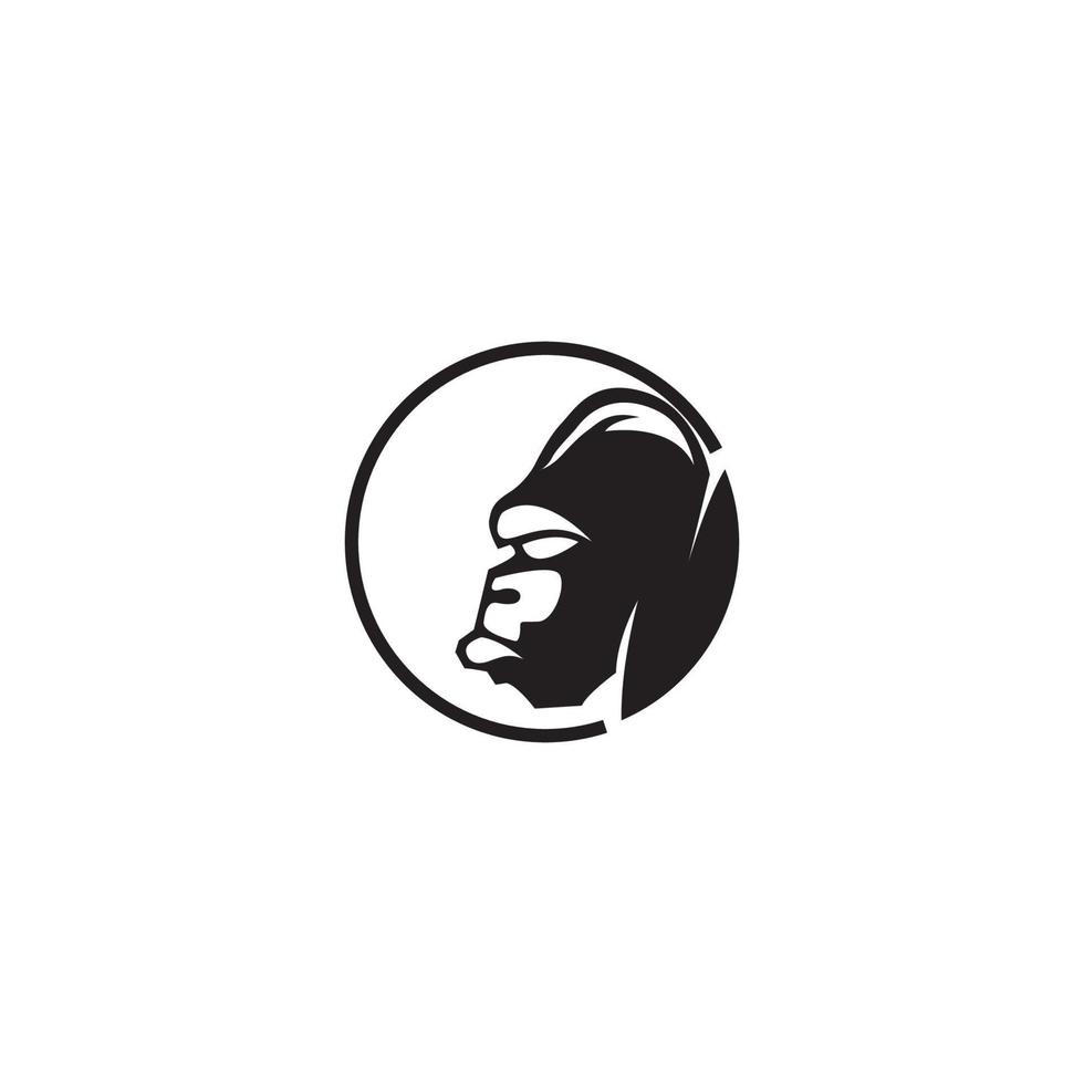 gorilla hoofd silhouet logo pictogram vector symbool illustratie ontwerp