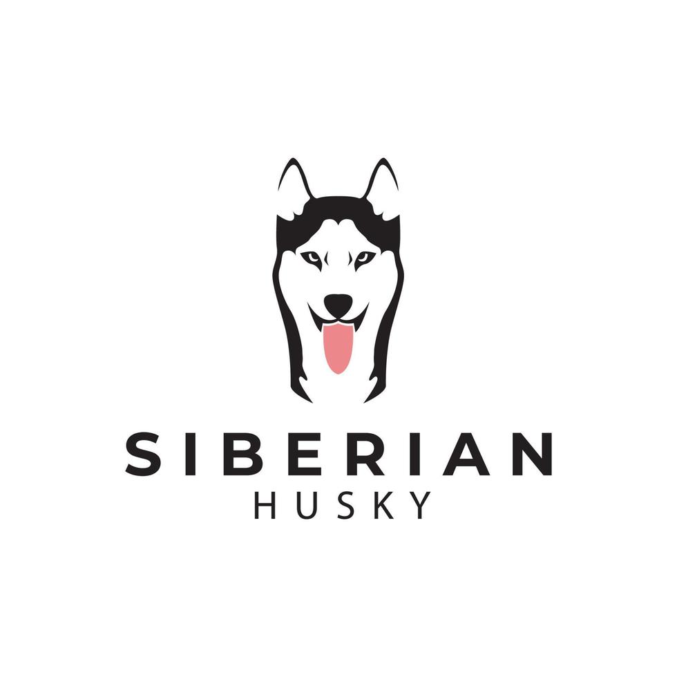 Siberische husky hond logo ontwerp vector pictogram illustratie grafisch creatief idee